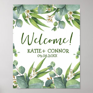 Poster Elegante Eucalyptus Greenery Favor de Boas-vindas