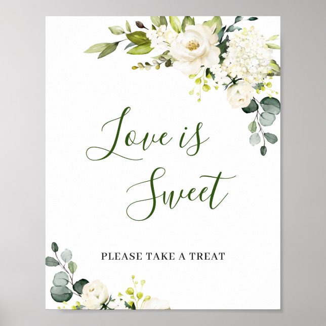 Poster Elegante Eucalyptus Love é doce sinal de casamento (Frente)