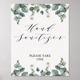 Poster Elegante Eucalyptus - Sinal de Sanitzer Mão