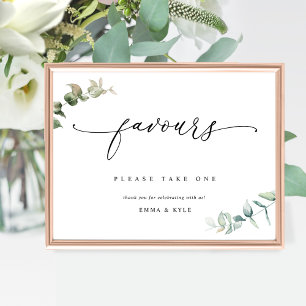 Poster Elegante Favorece Eucalyptus Greenery Sinal de Cas