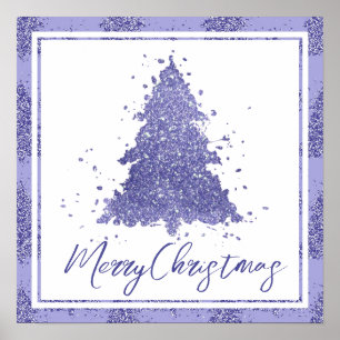 Poster Elegante Feliz Natal   Árvore de Lavanda charmosa
