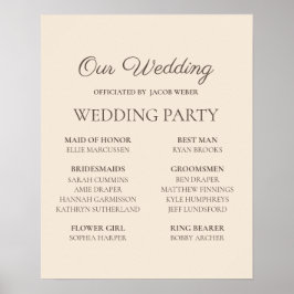 Poster Elegante festa de casamento cor creme