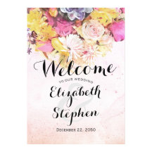 Elegante Flor de Aquarela Colorida Casamento Bem-v