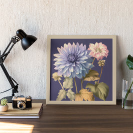 POSTER ELEGANTE FLORAL DA VINTAGEM DE PINCO E VIOLETA