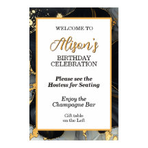 Elegante Floral Preto e Dourado