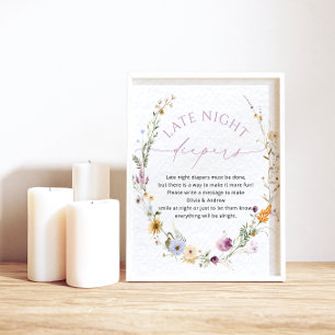 Poster Elegante Flores Selvagens Fralda