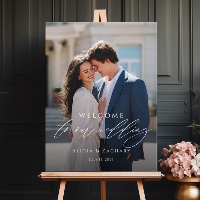 Poster Elegante foto de boas-vindas de casamento  (Criador carregado)