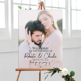 Poster Elegante foto de casamento de boas-vindas