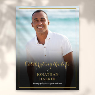 Poster Elegante Foto Funeral - Sinal do Serviço Memorial