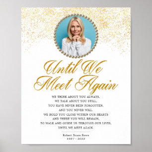 Poster Elegante Foto Memorial Funeral Sinal de Poema