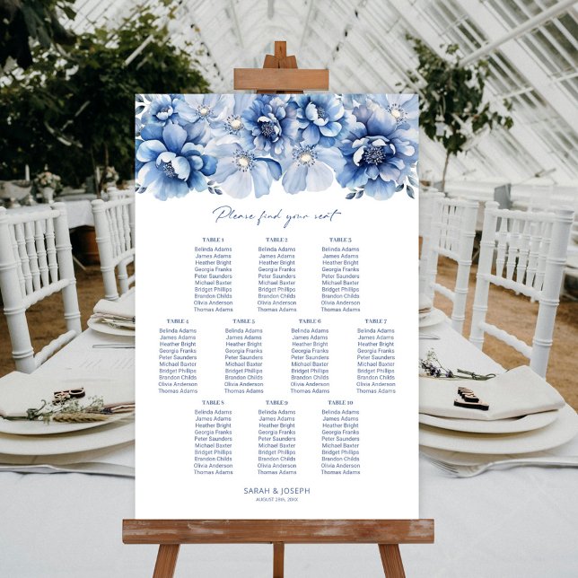 Poster Elegante Gráfico de Assentos de Casamento Floral A (Criador carregado)