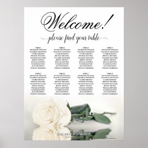 Poster Elegante Gráfico de Assentos de Casamento Mesa 8 R