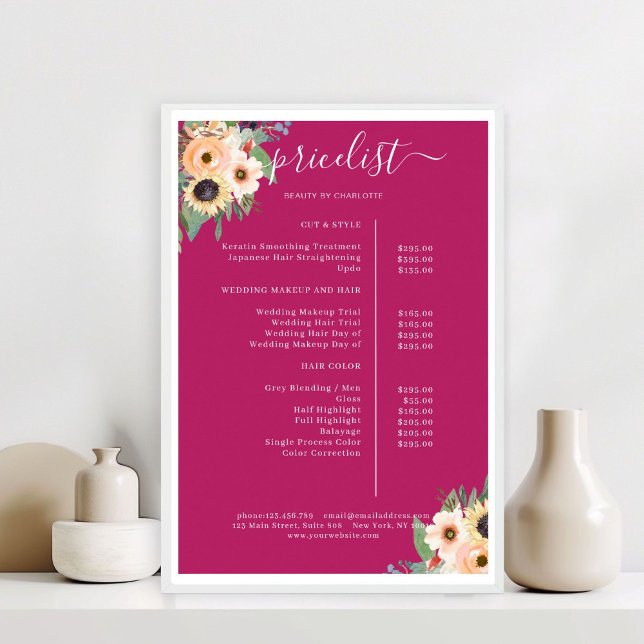 Poster Elegante Greenery Floral Salon (Elegant Greenery Floral Salon Poster)