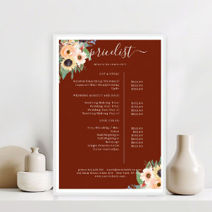 Poster Elegante Greenery Floral Salon Red