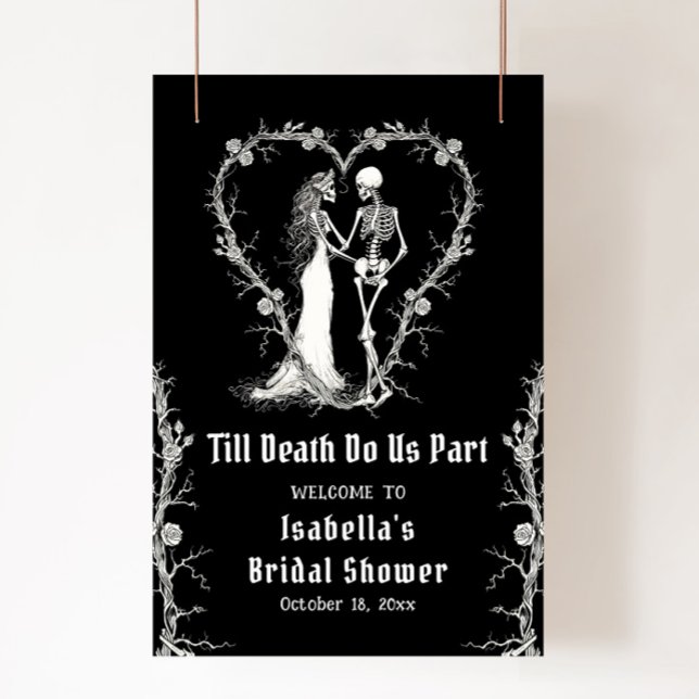 Poster Elegante Halloween Skeleton Chá de panela bem-vind (Criador carregado)