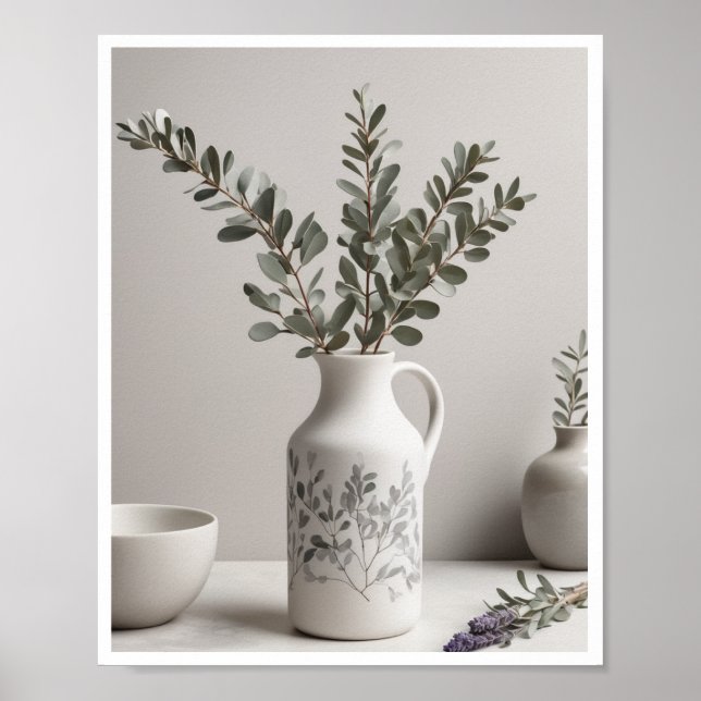 Poster Elegante ilustrações botânicas lavanda Wallart (Frente)