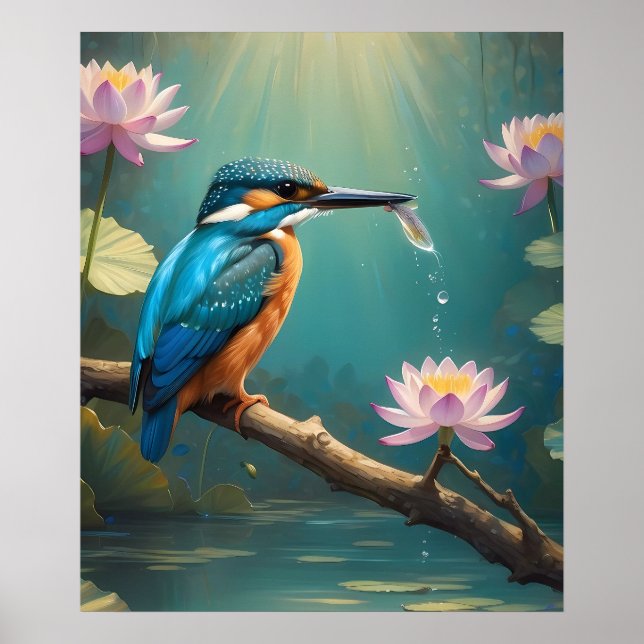 Poster Elegante Kingfisher Bird (Frente)