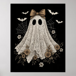 Poster Elegante Lace Ghost com Arco | Floral Ghost