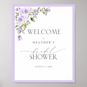Poster Elegante Lavanda Lilac Chá Floral Bem-vindo