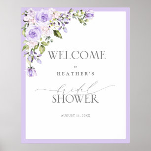Poster Elegante Lavanda Lilac Chá Floral Bem-vindo
