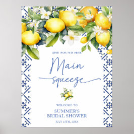 Poster Elegante Lemon Main Squeze Chá de panela Bem-vindo