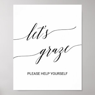 Poster Elegante Letra de Forma Preta Vamos Pastar Mesa de