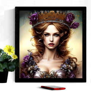 Poster Elegante linda Princesa Rosa Roxo