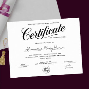 Poster Elegante Logotipo de Certificado de Conclusão em P