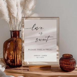 Poster Elegante Love é Sweet Chá Dessert Sign