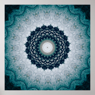 Poster Elegante Marinho Blue Mandala