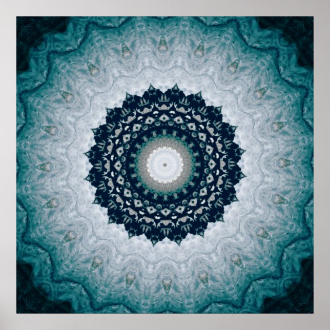 Poster Elegante Marinho Blue Mandala (Frente)