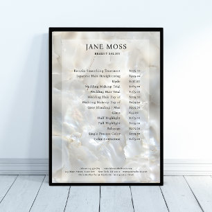 Poster Elegante, Mármore, Salão, Cartaz de Lista de Preço