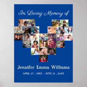 Poster Elegante Memorial Foto Colage Simpatia Funeral P