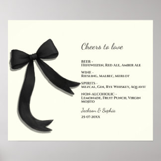 Poster Elegante Minimalista Arco Preto Menu Simples Elega