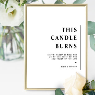 Poster Elegante Minimalista Sinal de Casamento com Vela q