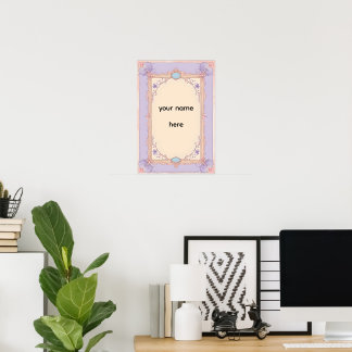Poster Elegante Moldura Vitoriana Pastel