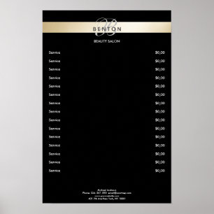 Poster Elegante Monograma Dourado