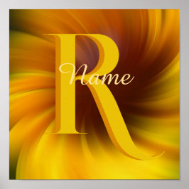 Poster Elegante Monograma Personalizado Sua Letra Inicial