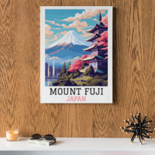Poster Elegante Monte Fuji Japão Viagem Art