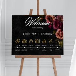 Poster Elegante Moody Muted Rust Burgundy Ordem dos Event