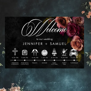 Poster Elegante Moody Muted Rust Burgundy Ordem dos Event