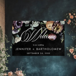 Poster Elegante Moody Twilight Mudou Pastel Floral Bem-vi