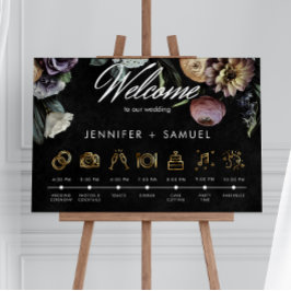 Poster Elegante Moody Twilight Muted Floral Order Events