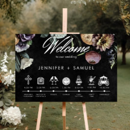 Poster Elegante Moody Twilight Muted Floral Order Events