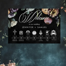 Poster Elegante Moody Twilight Muted Floral Order Events
