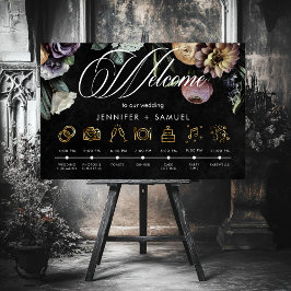Poster Elegante Moody Twilight Muted Floral Order Events