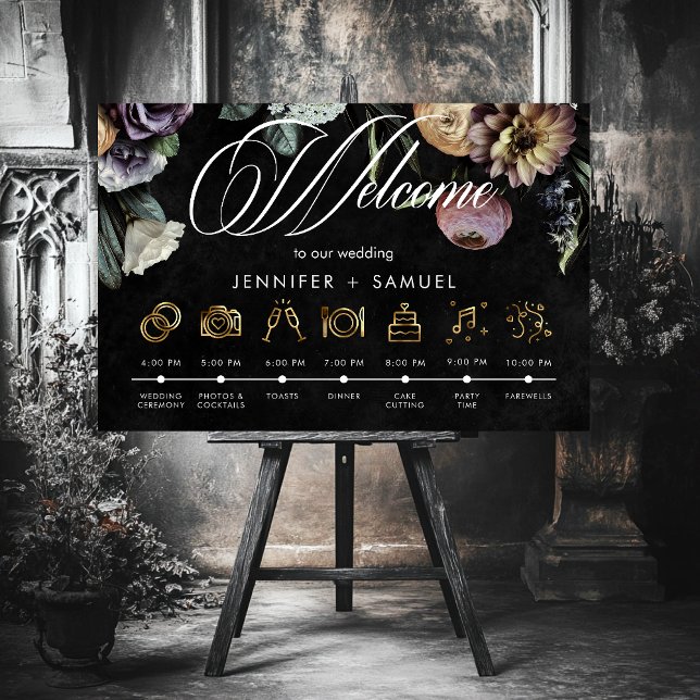 Poster Elegante Moody Twilight Muted Floral Order Events (Elegant Moody Twilight Muted Floral Order Events Foam Board)