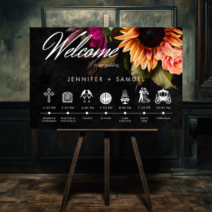 Poster Elegante Moody Vibrant Ordem Floral Sunset de Even