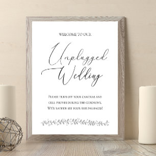 Poster Elegante Não Conectado Nenhum Sinal de Casamento d