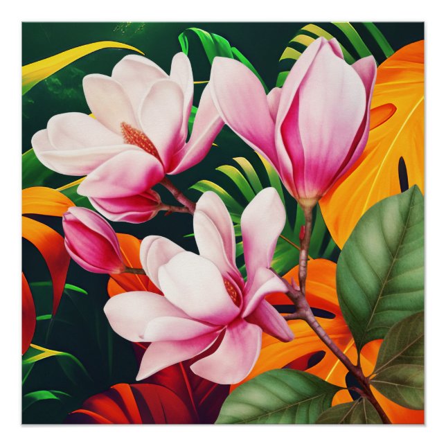 PÓSTER ELEGANTE NATUREZA PLANTA FLOR (Frente)